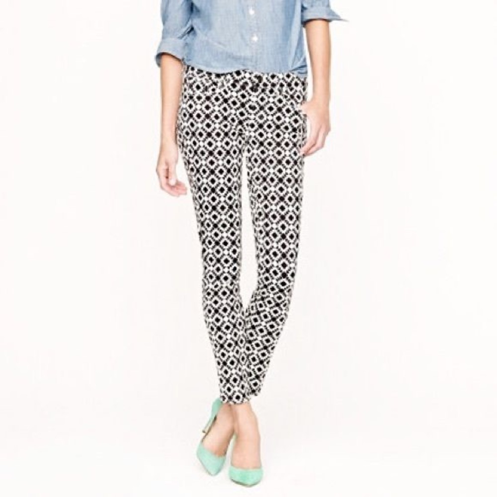 J.Crew Geo Print Toothpick Ankle Jeans